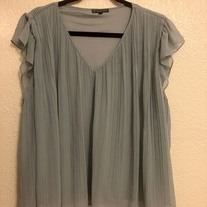 NWOT Adrianna Papell V-Neck Top Women's Dusty Sea Mist - Size XL
